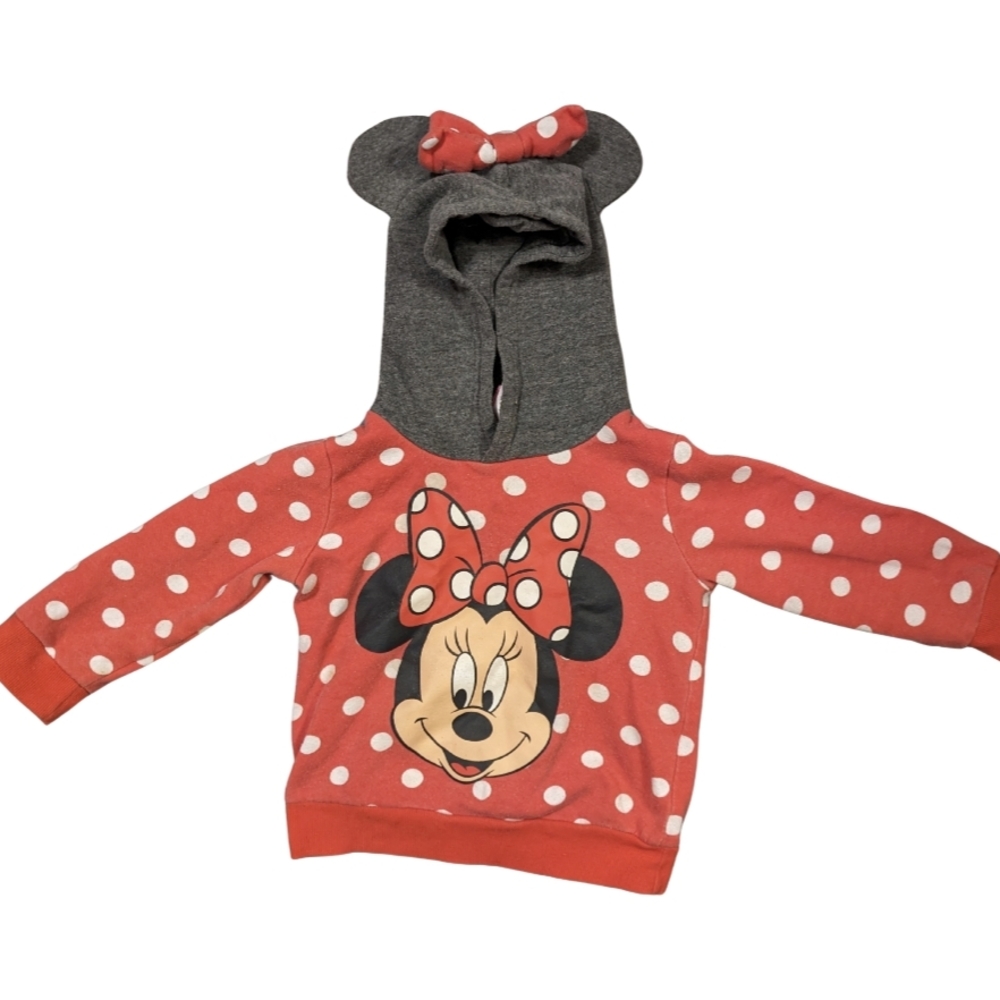 Disney Minnie Mouse Kids Hoodie - Coral and Charcoal